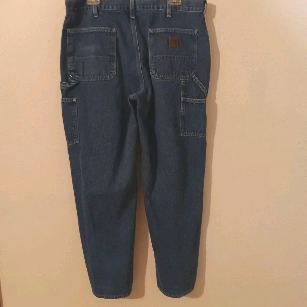 Carhartt‎ Jeans Mens Workwear Denim Carpenter Pants Blue B13 DST - 38x32 (36x30)